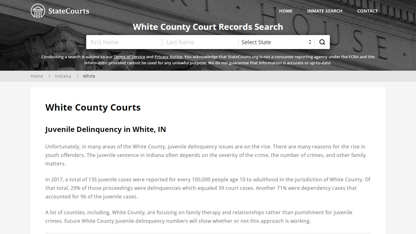 White County, IN Courts - Records & Cases - StateCourts