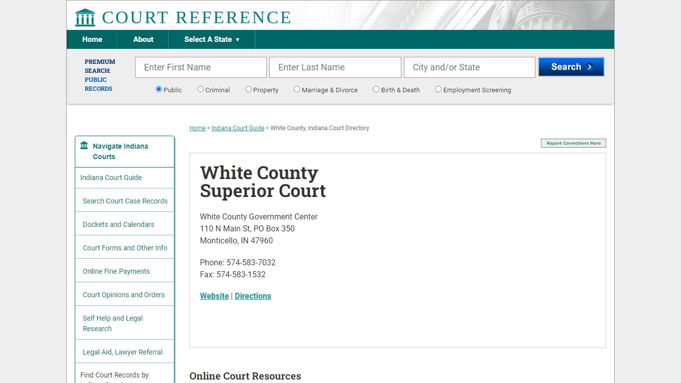 White County Superior Court - Courtreference.com